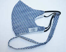 Load image into Gallery viewer, Blue chequered face covering