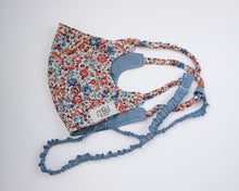 Load image into Gallery viewer, Orange and blue flower face covering set
