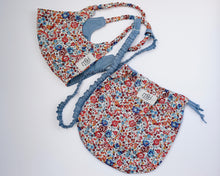 Load image into Gallery viewer, Orange and blue flower face covering set