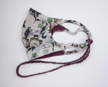 Load image into Gallery viewer, Purple and green flower face covering set