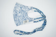 Load image into Gallery viewer, Blue floral face covering set