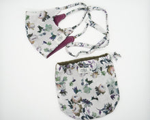 Load image into Gallery viewer, Purple and green flower face covering set
