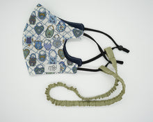 Load image into Gallery viewer, Blue locks face covering with adjustable ear straps