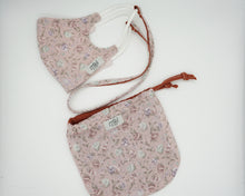 Load image into Gallery viewer, Soft pink flower cotton face covering set