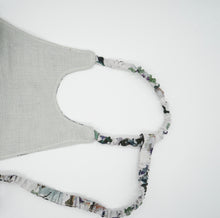 Load image into Gallery viewer, Green & grey flower face covering set