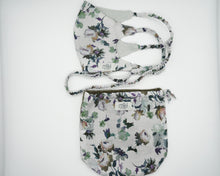 Load image into Gallery viewer, Green & grey flower face covering set