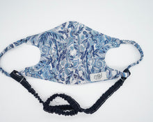 Load image into Gallery viewer, Blue paisley face covering with blue inside