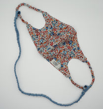 Load image into Gallery viewer, Orange and blue flower face covering set
