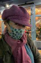 Load image into Gallery viewer, Blue locks face covering with adjustable ear straps