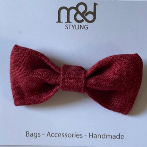 red linen bow tie for dogs