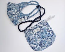 Load image into Gallery viewer, Blue paisley face covering set
